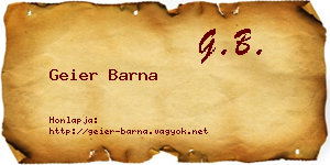 Geier Barna névjegykártya