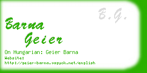 barna geier business card